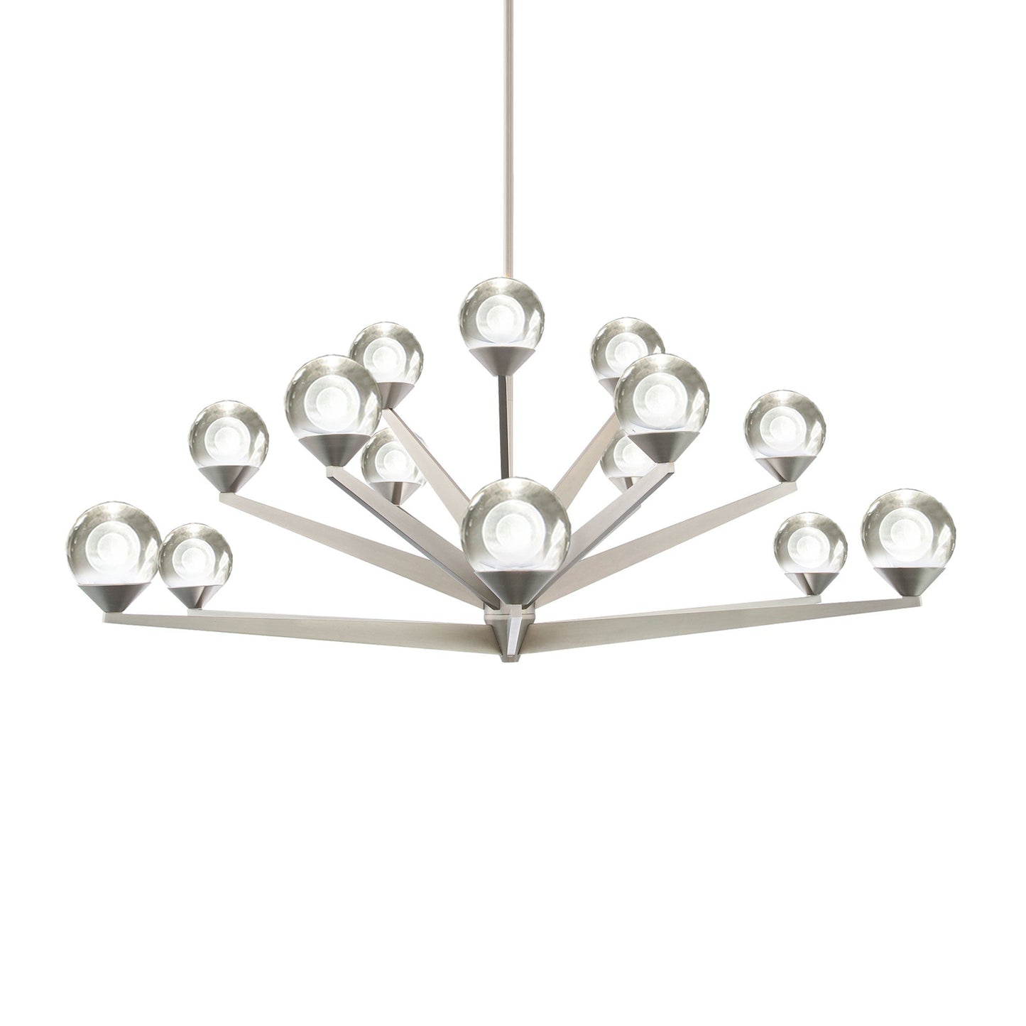 Double Bubble LED Chandelier in Satin Nickel (15-Light).