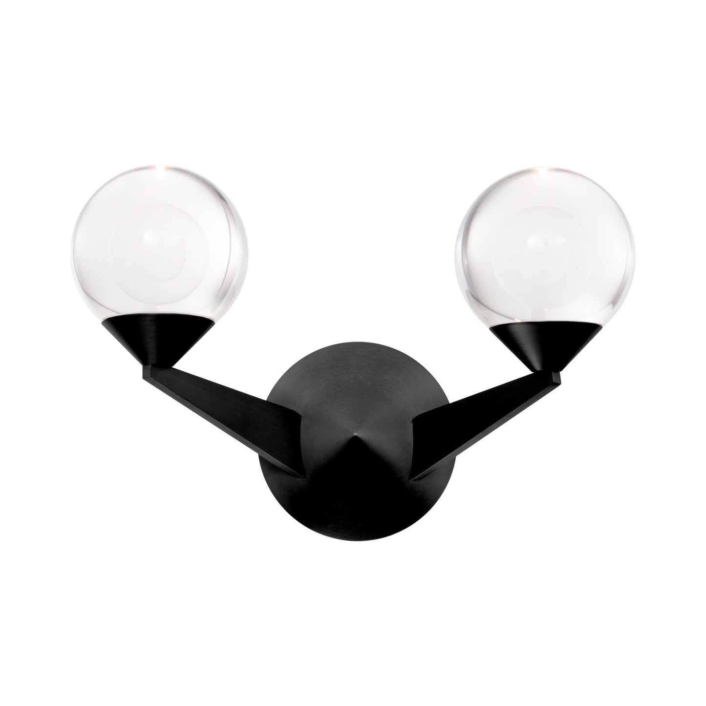 Double Bubble LED Wall Light in Black (2-Light).