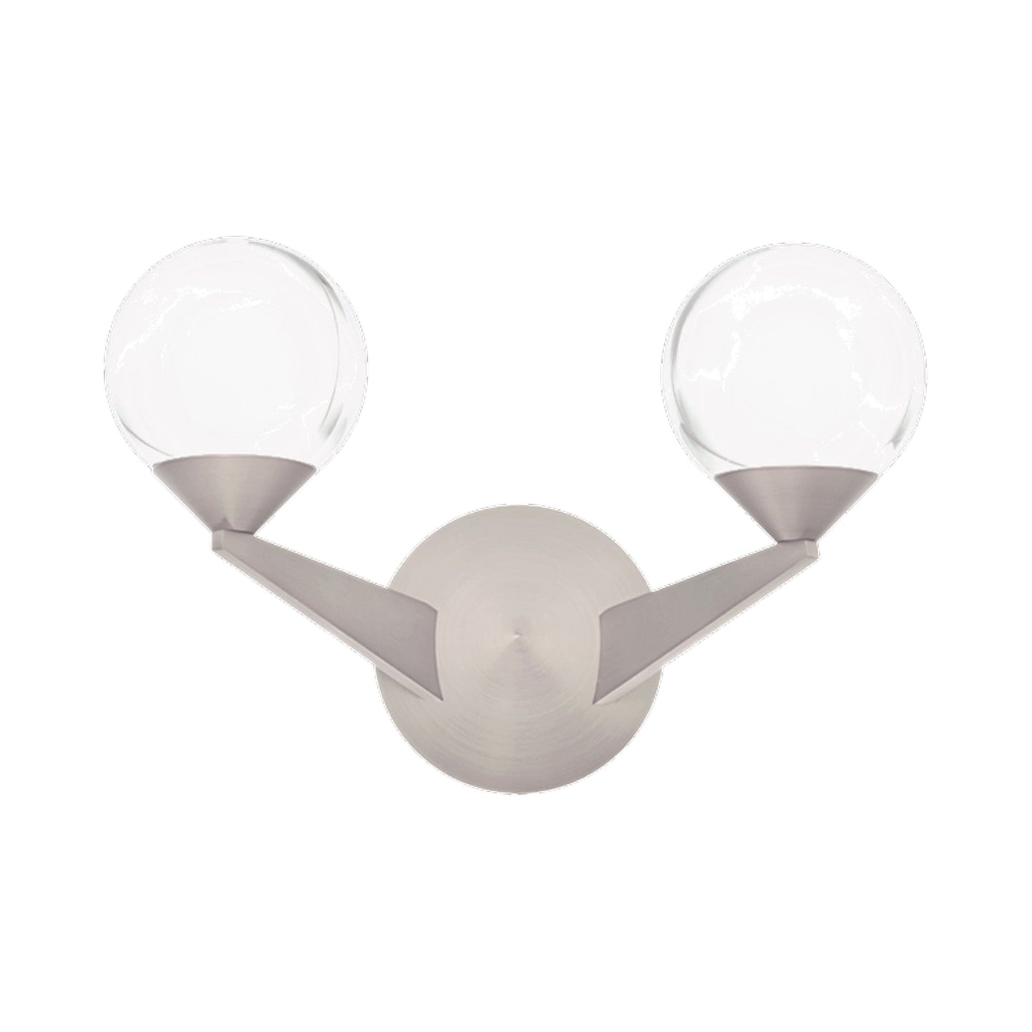 Double Bubble LED Wall Light in Satin Nickel (2-Light).