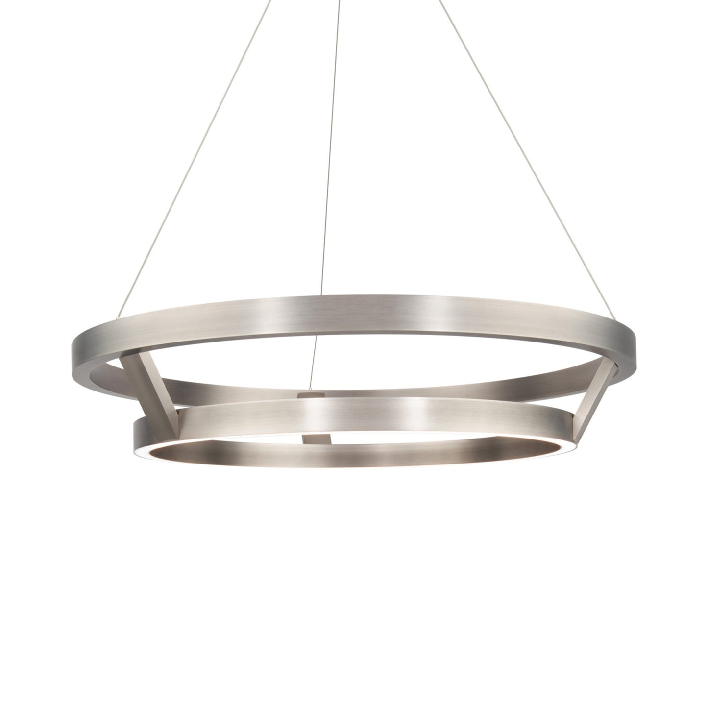 Imperial LED Chandelier in Brushed Nickel.