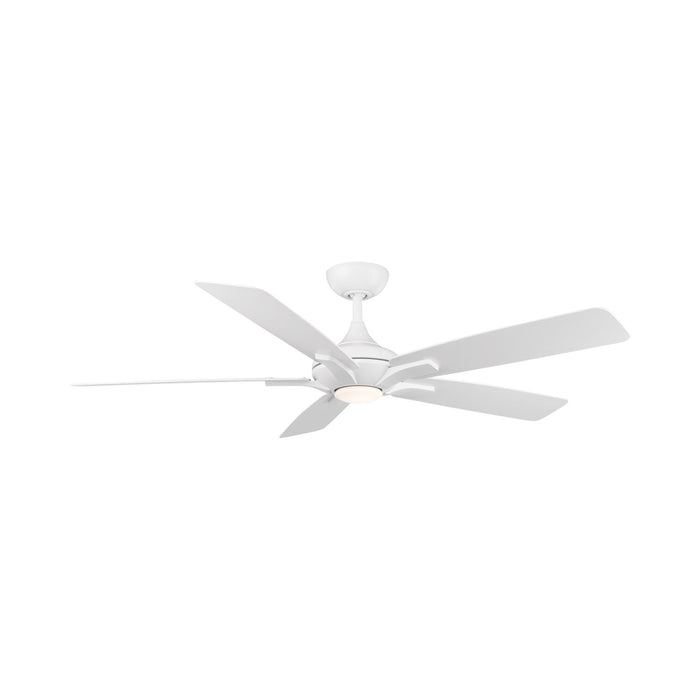 Mykonos 5-Blade LED Ceiling Fan in Matte White.