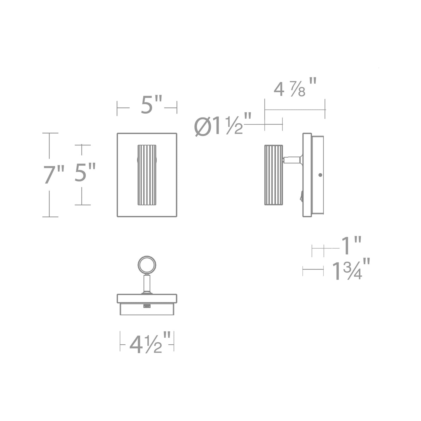Nexus LED Wall Light - line drawing.