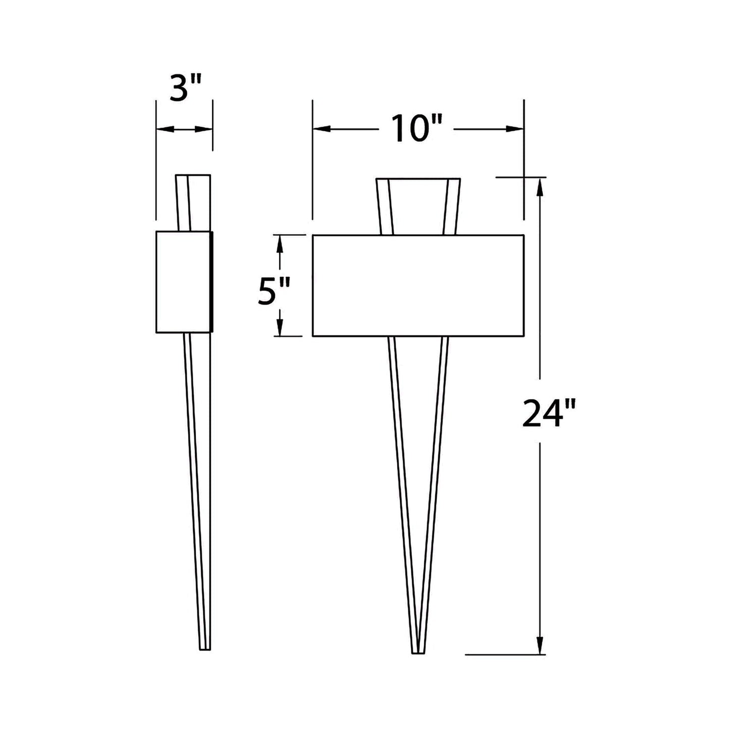 Palladian LED Wall Light - line drawing.