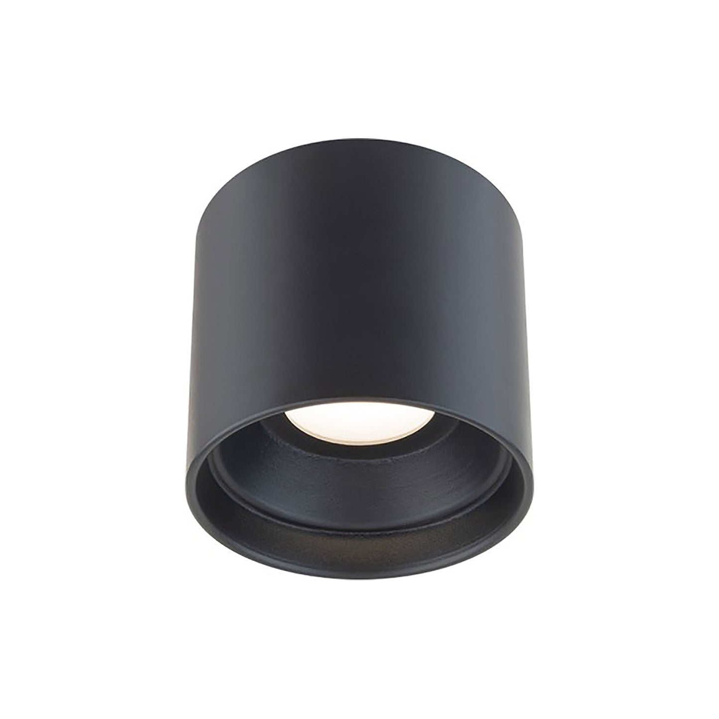 Squat LED Outdoor Flush Mount Light in Black.
