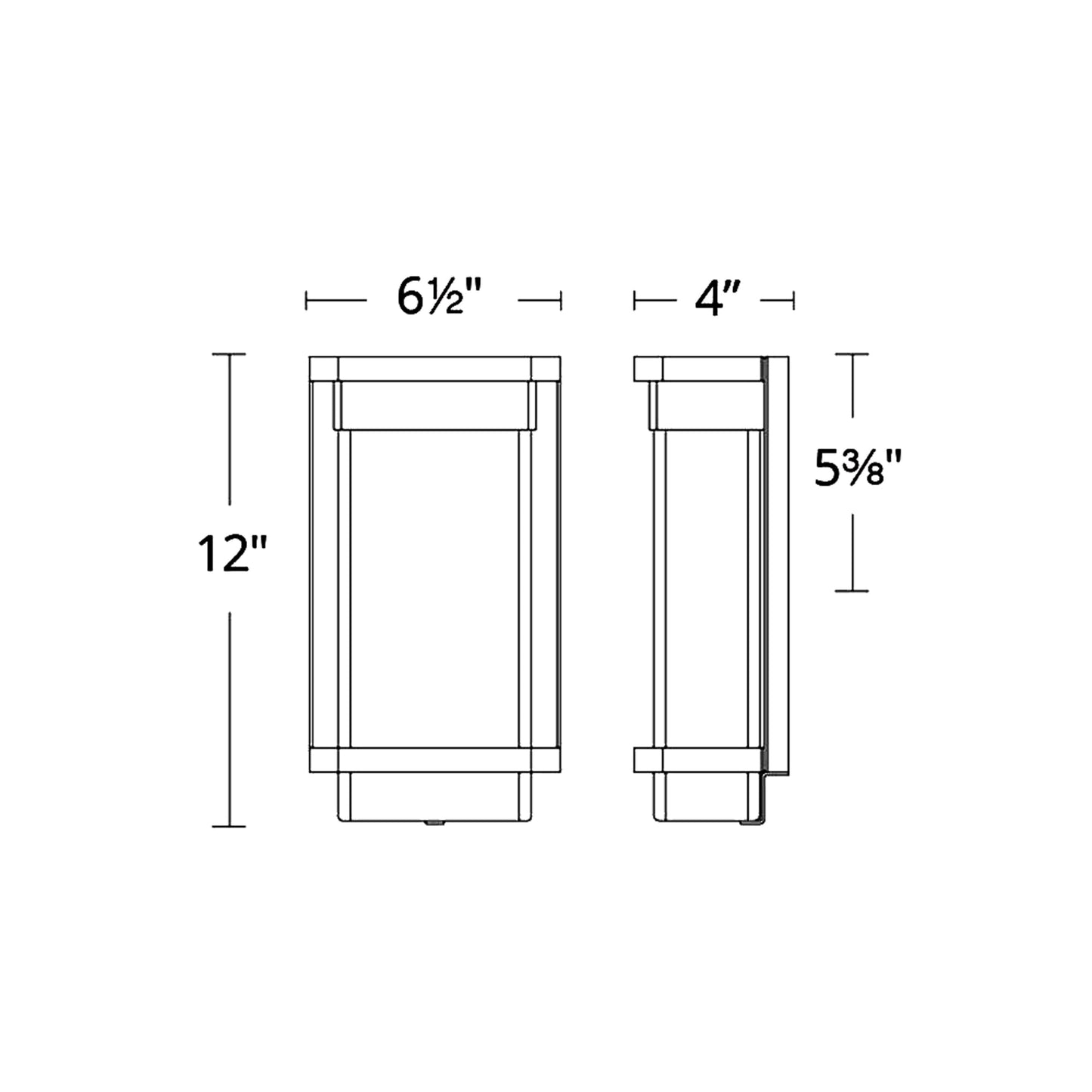Vitrine Outdoor LED Wall Light - line drawing.