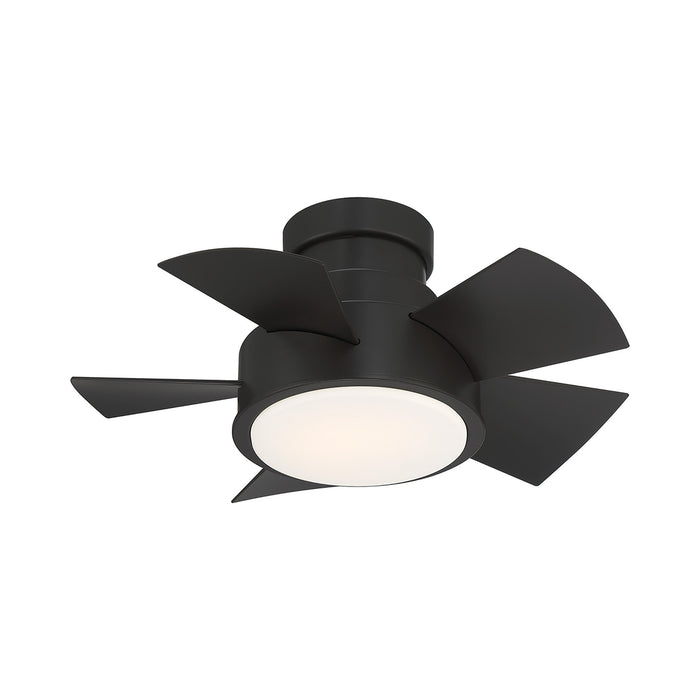 Vox LED Flush Mount Ceiling Fan in 26-Inch/Bronze.