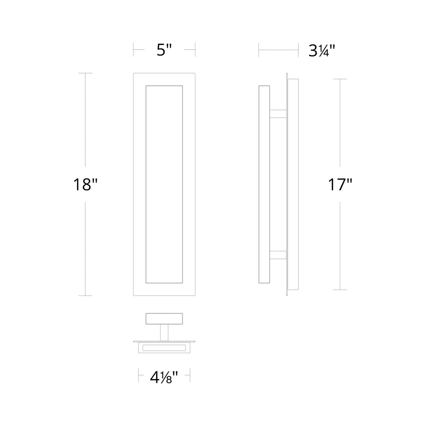 Zurich LED Wall Light - line drawing.