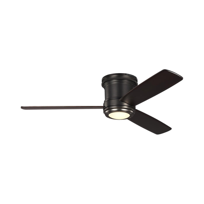 Aerotour LED Semi-Flush Mount Ceiling Fan in Deep Bronze/Dark Mahogany.