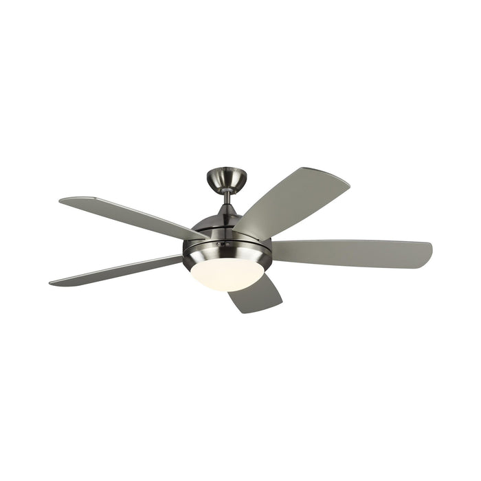 Discus Classic Smart LED Ceiling Fan in Brushed Steel/Silver.