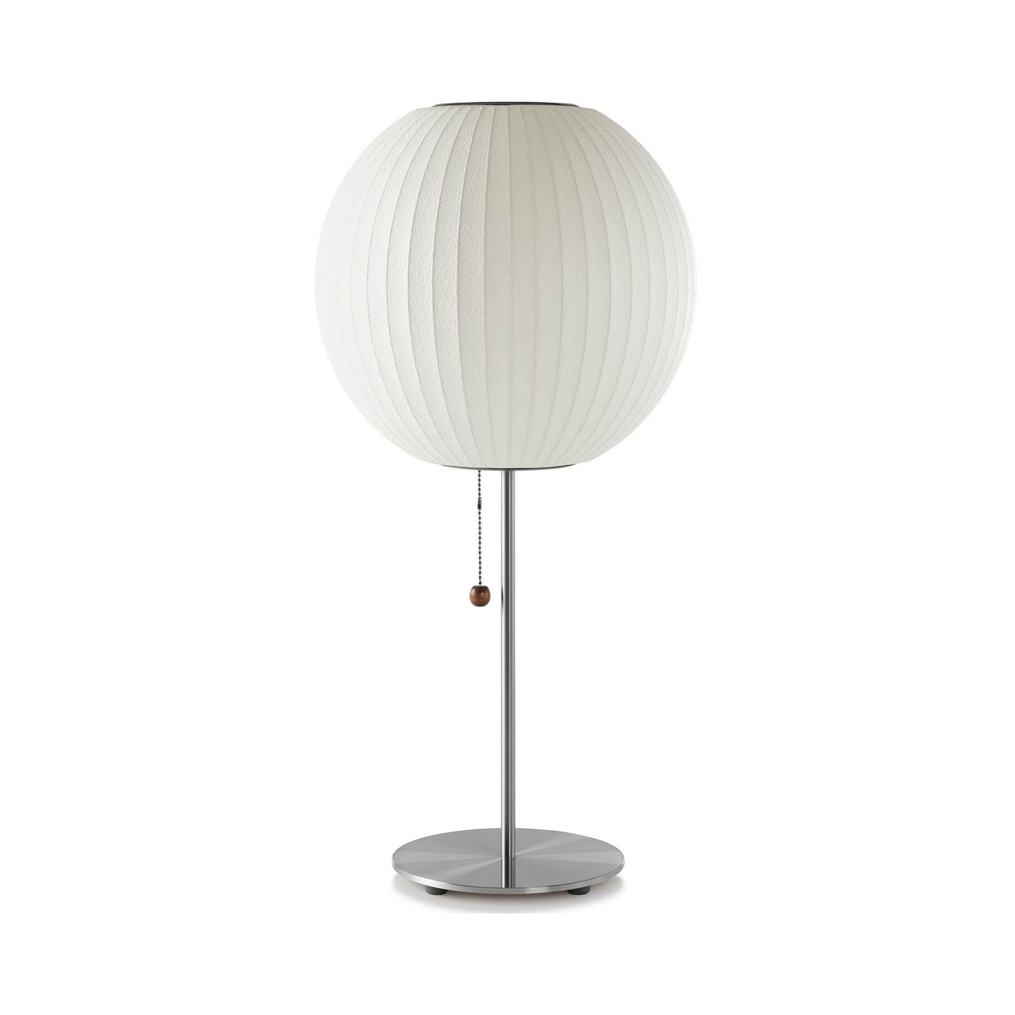 Nelson® Ball Lotus Table Lamp in Brushed Nickel.