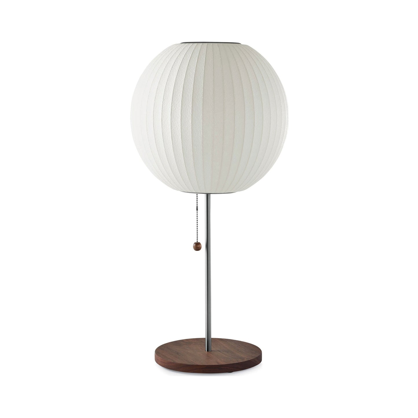 Nelson® Ball Lotus Table Lamp in Walnut.