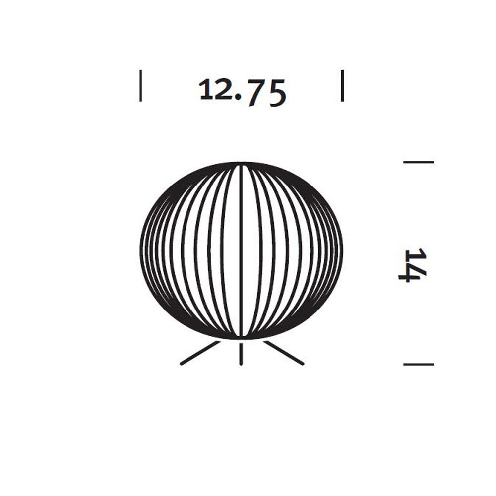 Nelson® Ball Tripod Lamp in Line Drawing.