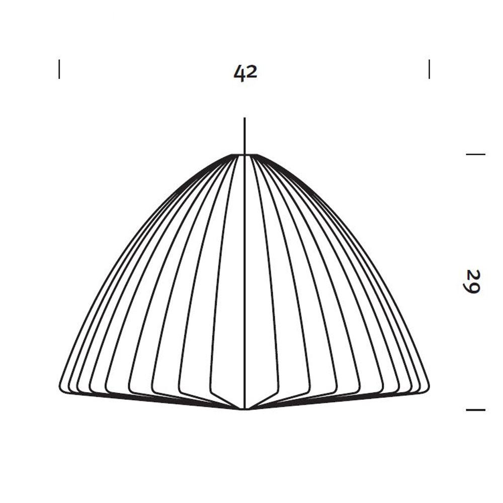 Nelson® Bell Bubble Pendant Light in Line Drawing.