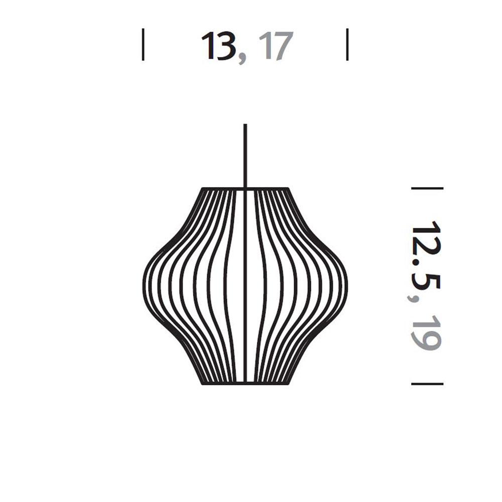 Nelson® Pear Bubble Pendant Light in Line Drawing.