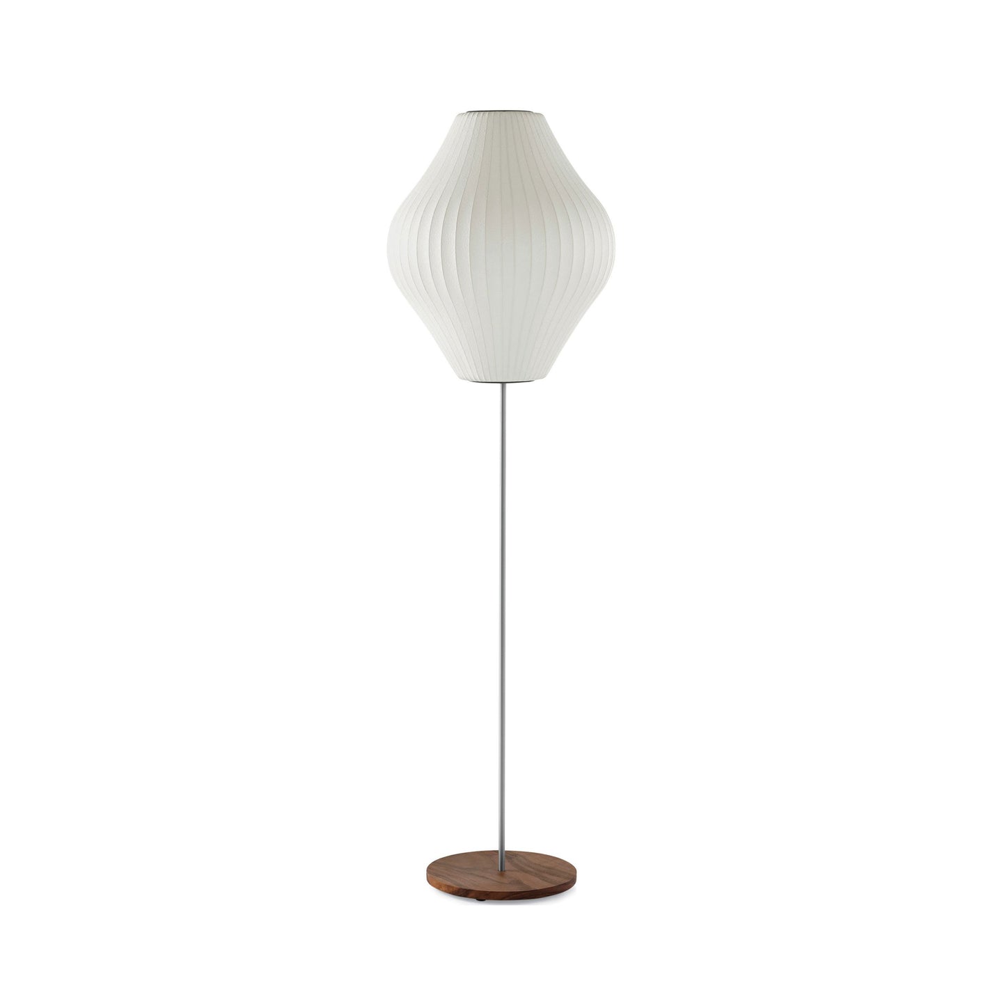 Nelson® Pear Lotus Floor Lamp in Walnut.