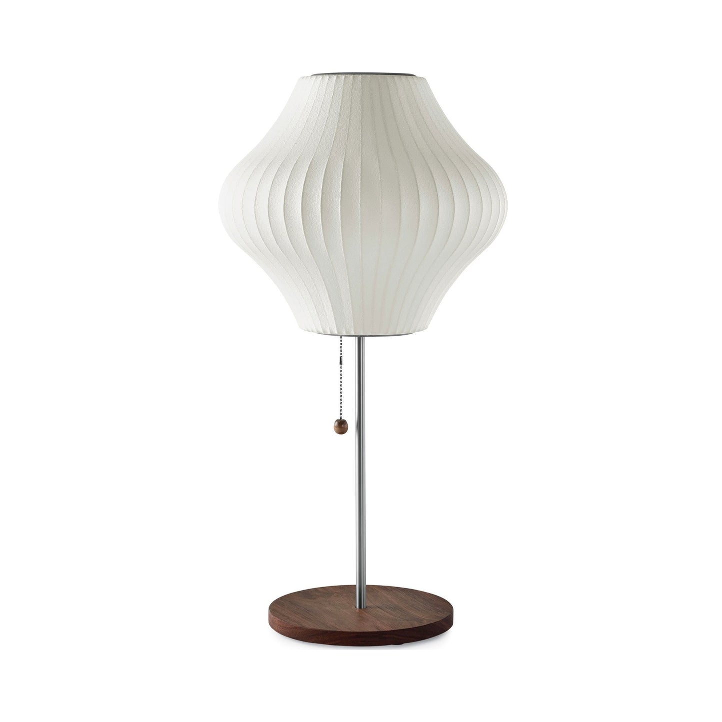 Nelson® Pear Lotus Table Lamp in Walnut.