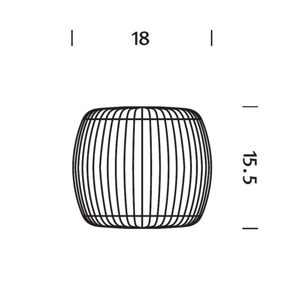 Nelson® Roll Bubble Pendant Light in Line Drawing.