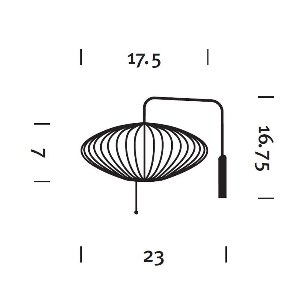 Nelson® Saucer Wall Light in Line Drawing.