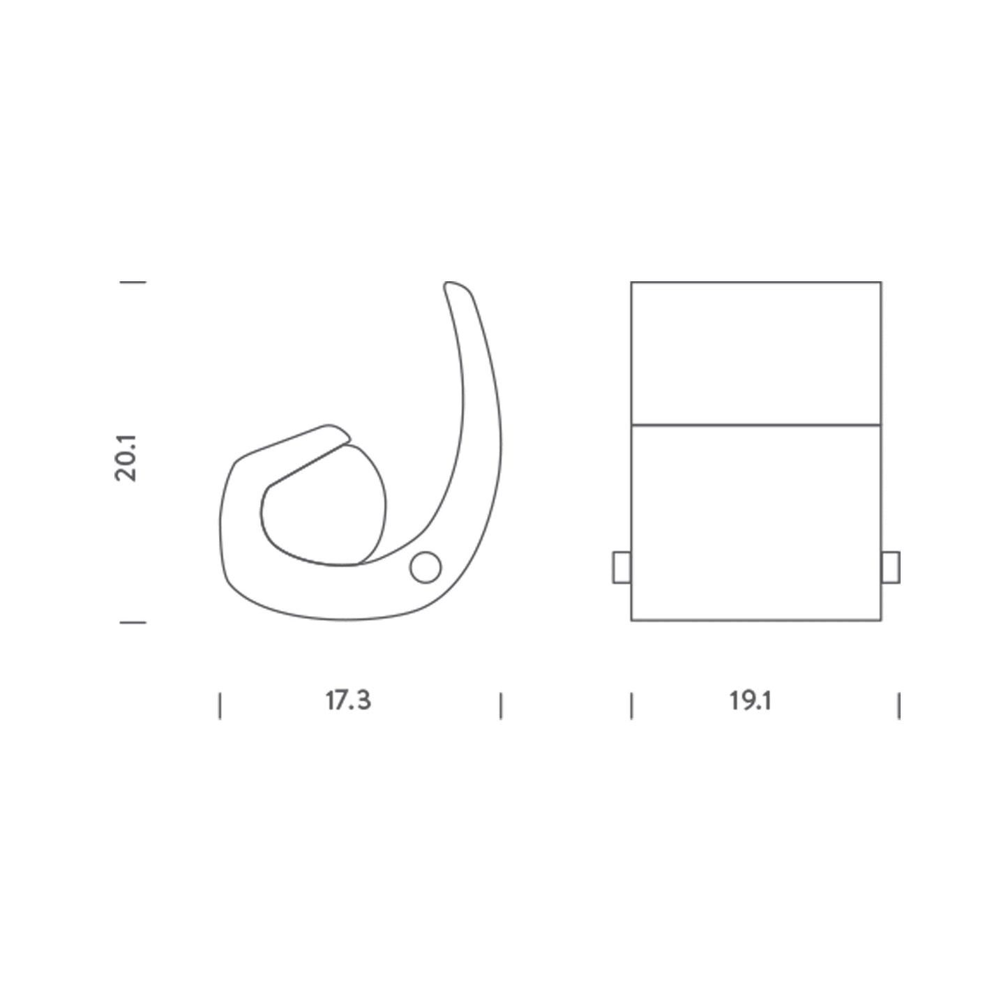 Escargot Floor Lamp - line drawing.