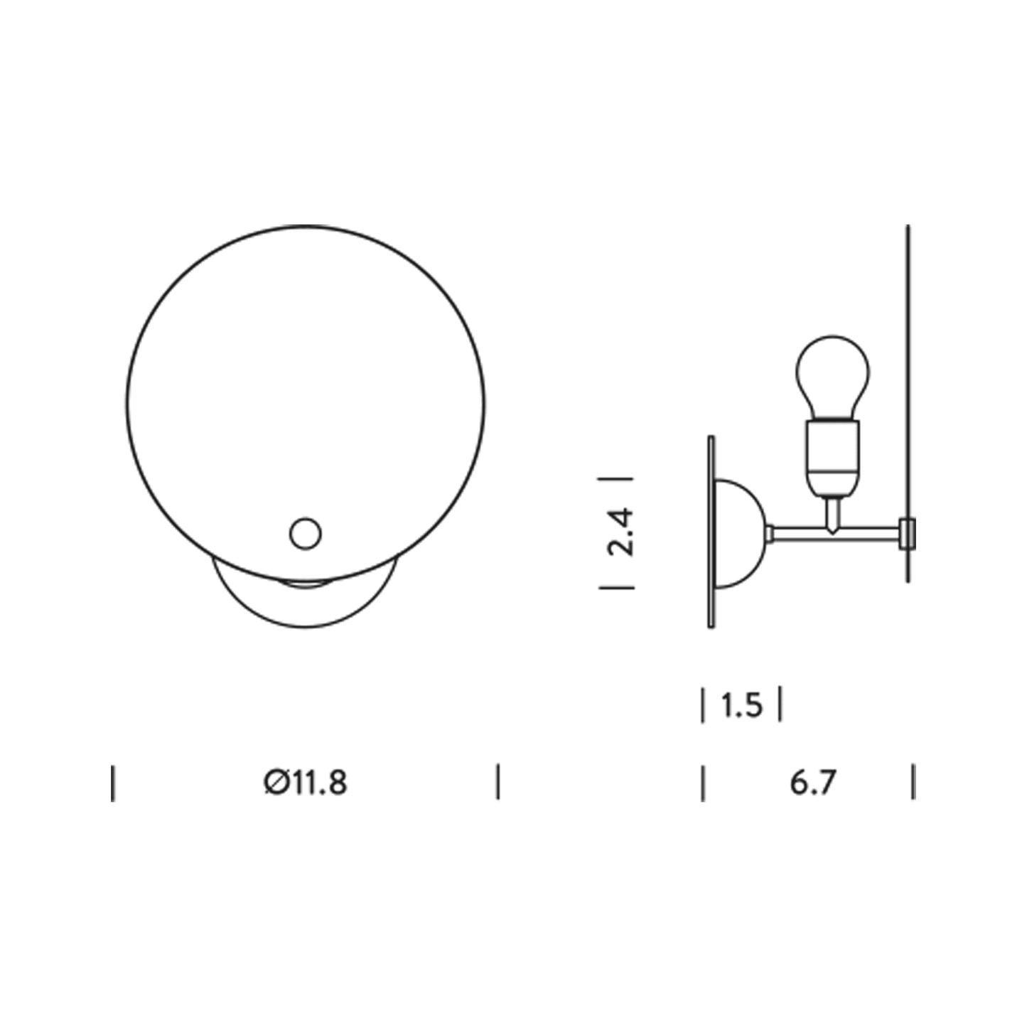 Kuta Wall Light - line drawing.