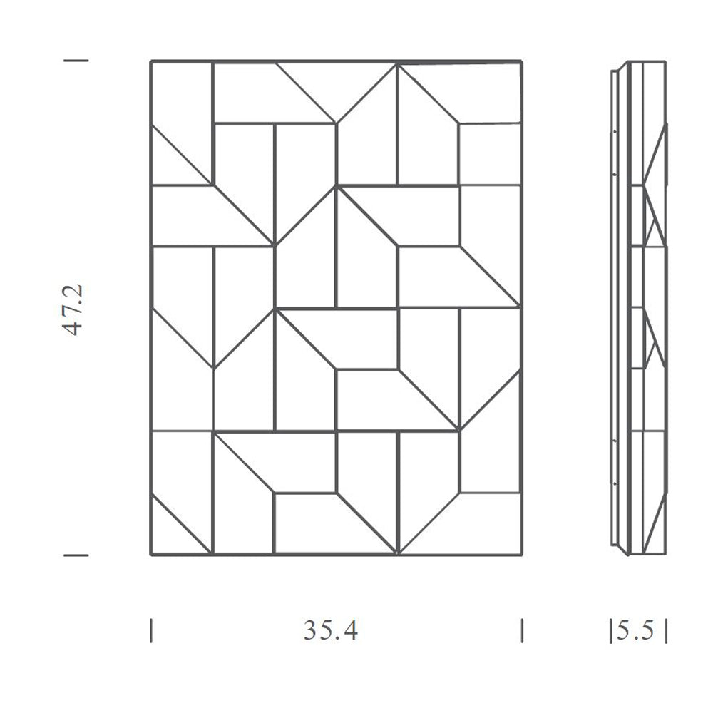 Wall Shadows Grand LED Wall Light - line drawing.