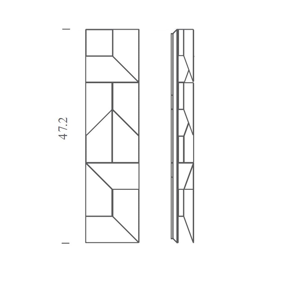 Wall Shadows Long LED Wall Light - line drawing.