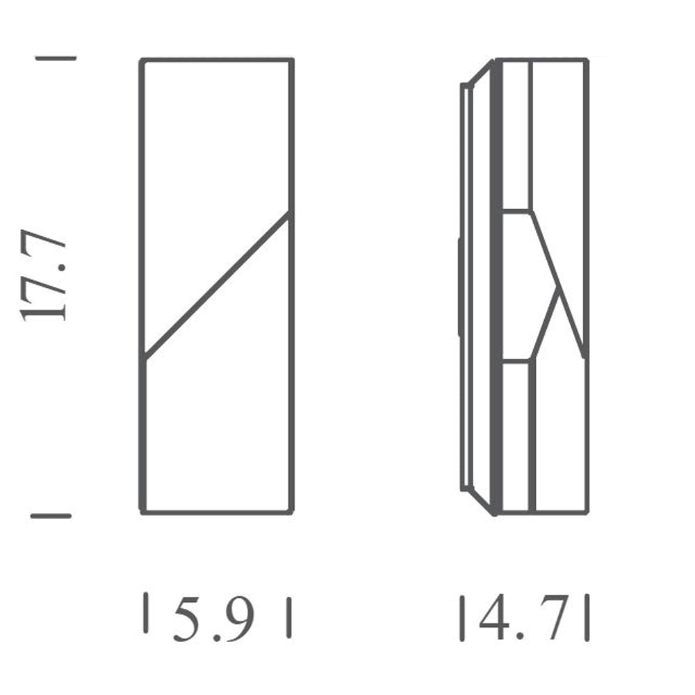 Wall Shadows Petite LED Wall Light - line drawing.