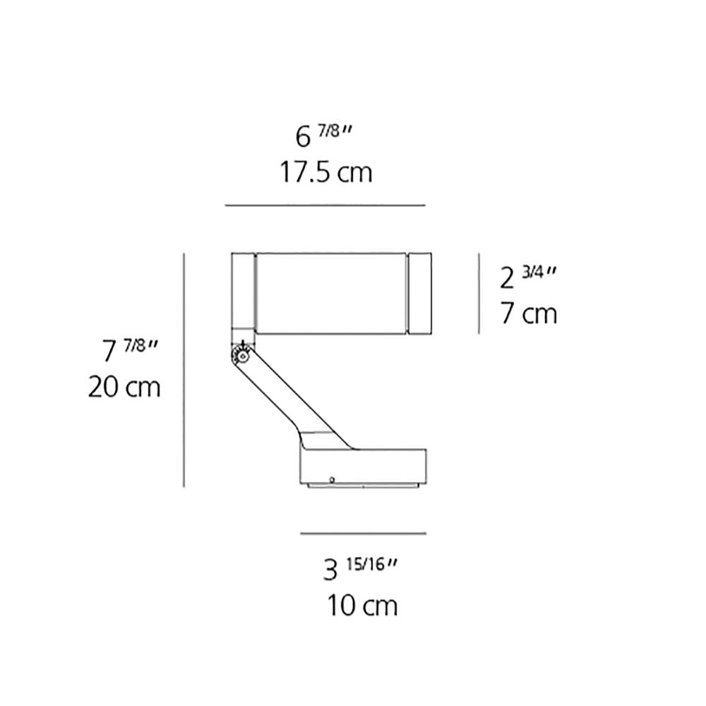 Obice Outdoor LED Wall Light - line drawing.