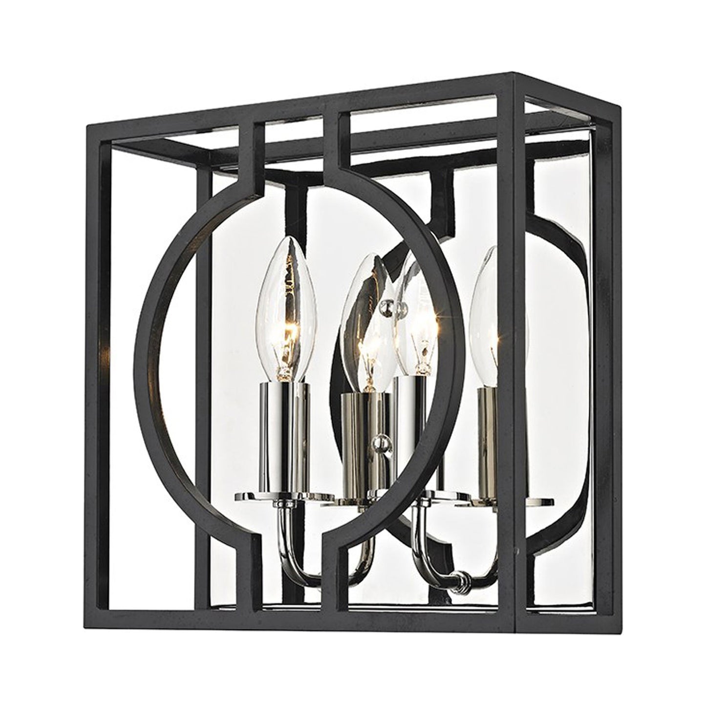 Octavio Wall Light in Aged Iron/Polished Nickel.