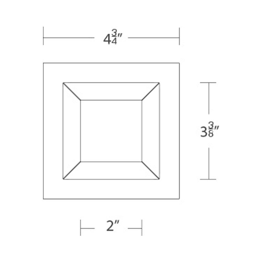 Ocularc 3.5 Square Adjustable Downlight LED Recessed Trim - line drawing.