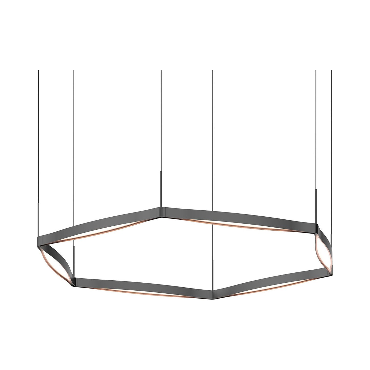 Ola™ LED Linear Pendant Light in Satin Black (6-Light).