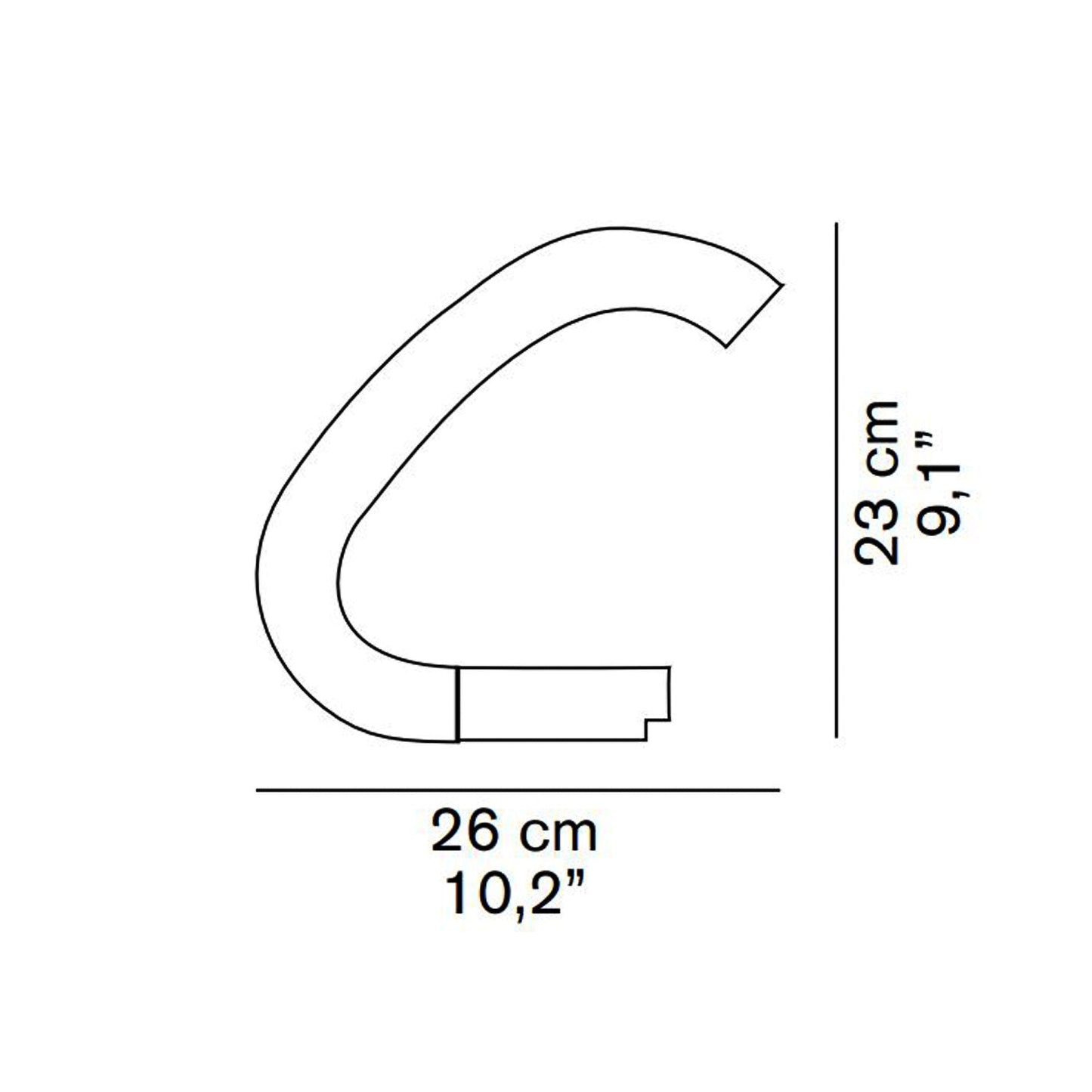 Acrilica Table Lamp - line drawing.