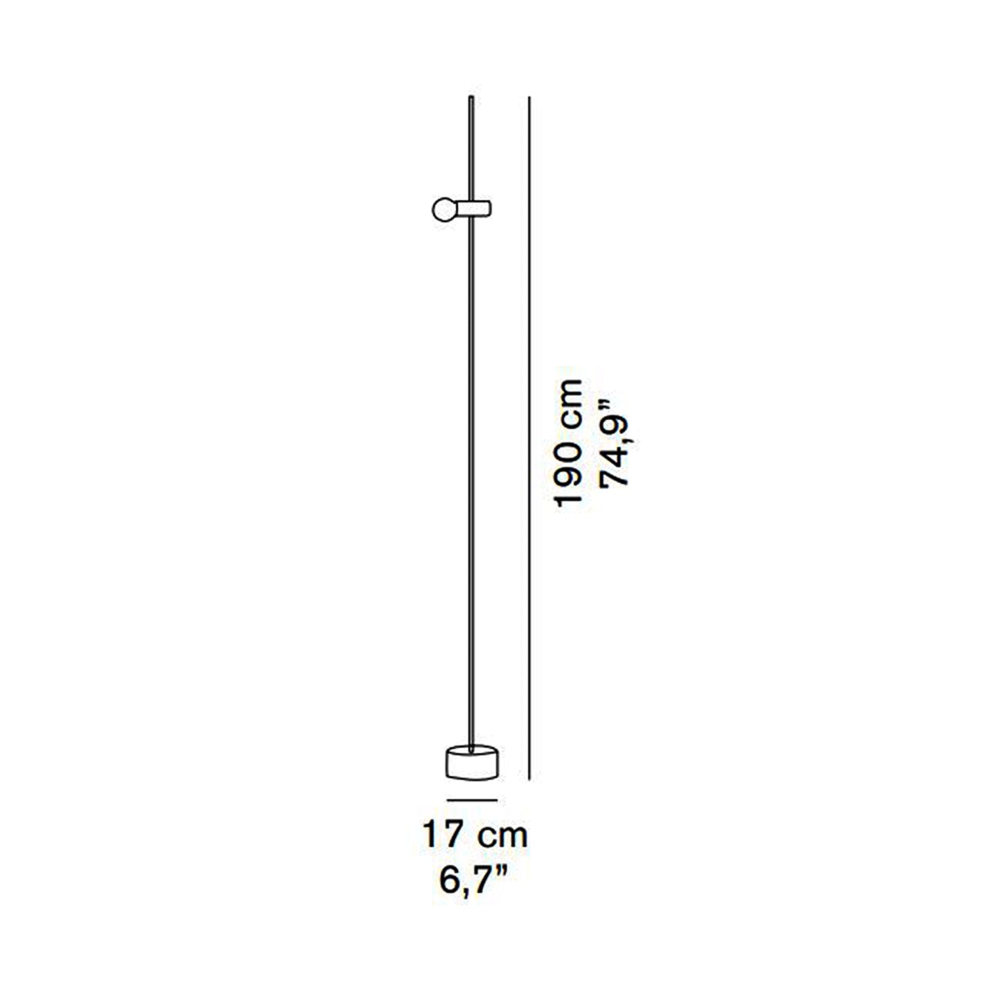 Agnoli Floor Lamp - line drawing.