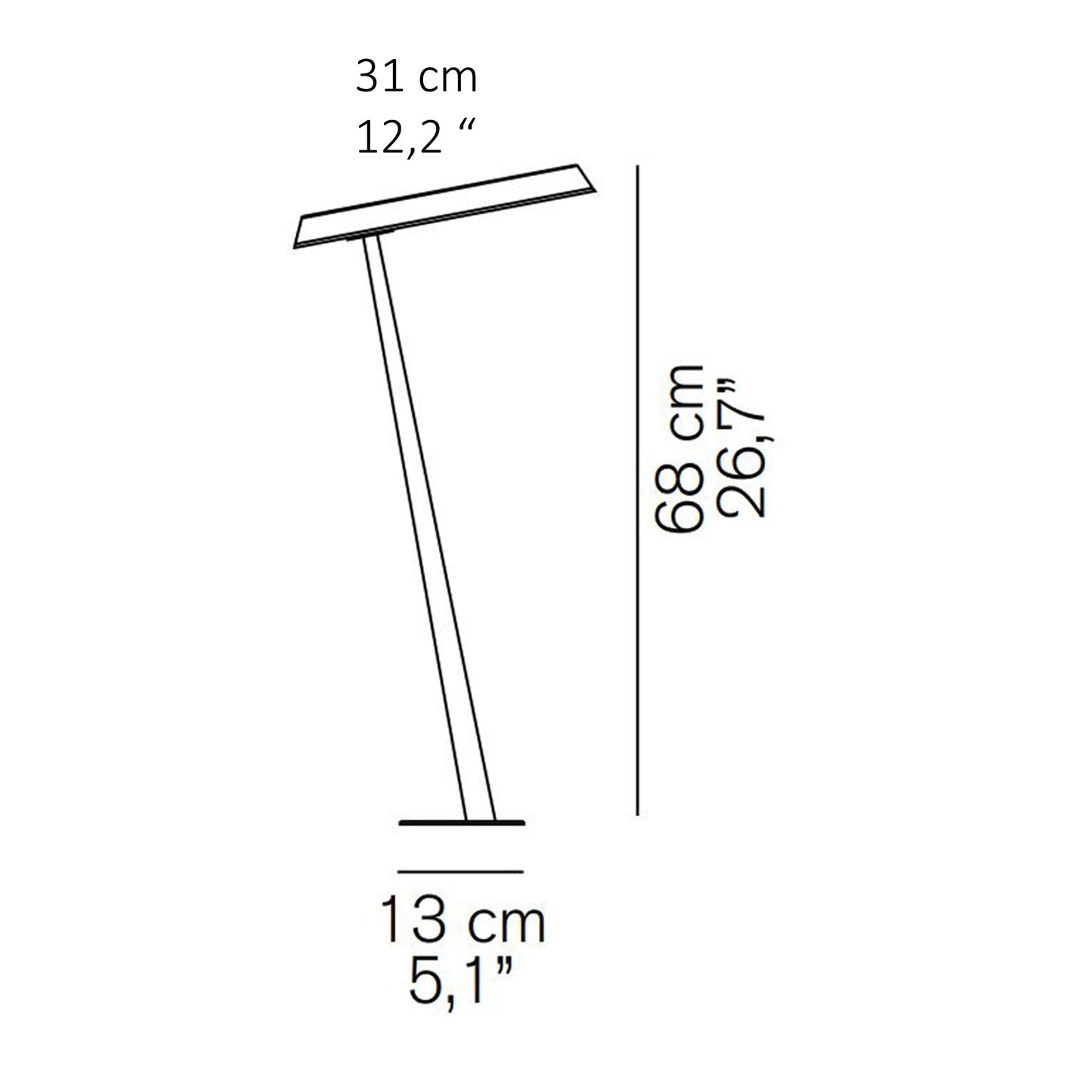Amanita LED 319 Outdoor Path Light - line drawing.