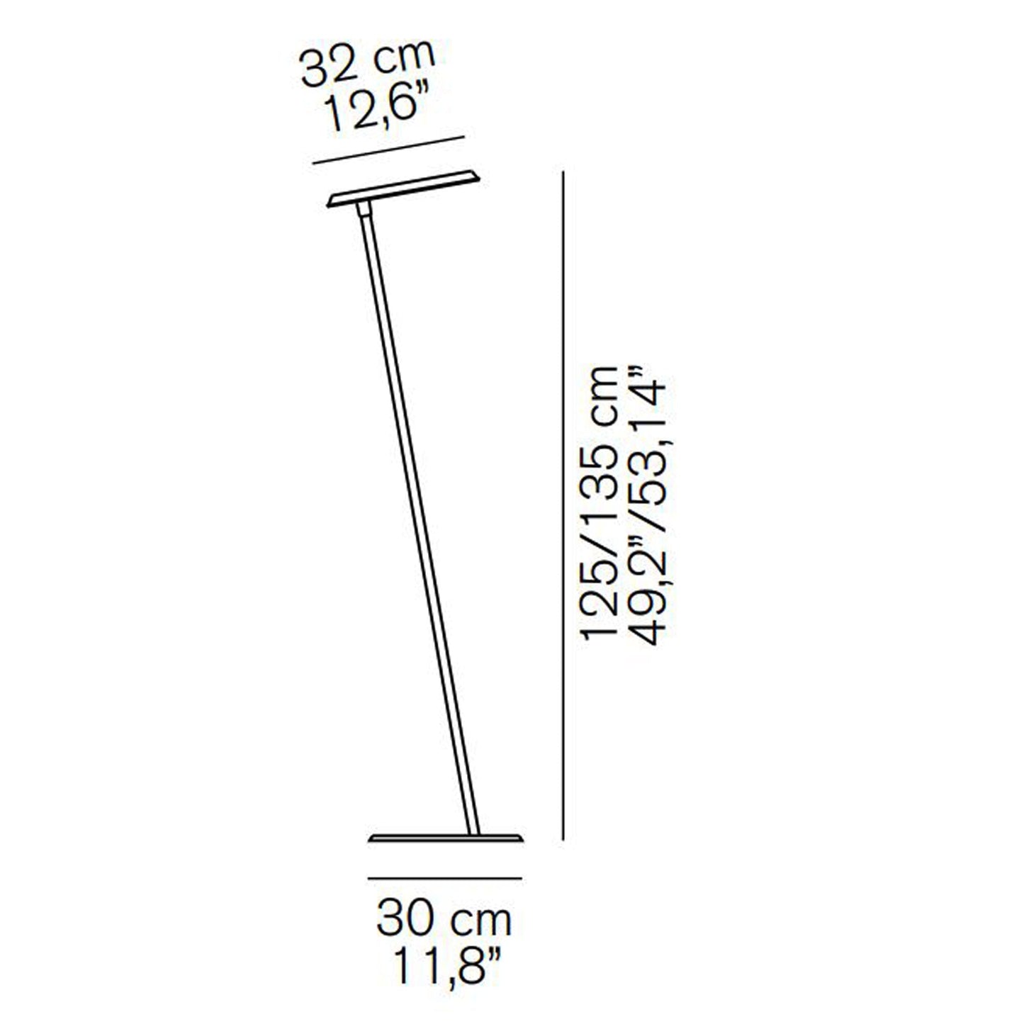 Amanita LED Floor Lamp - line drawing.