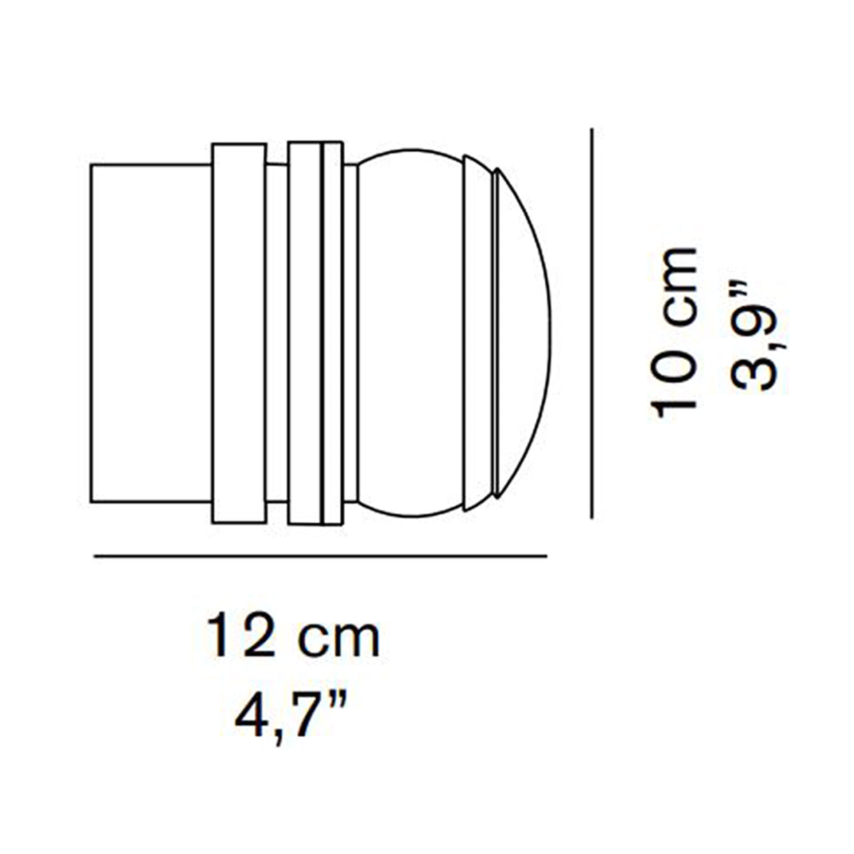 Fresnel Outdoor Wall Light - line drawing.