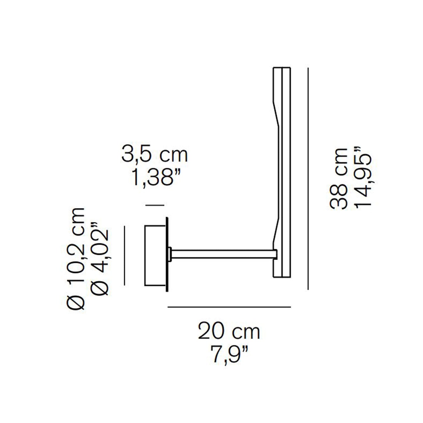 Ilo LED Wall Light - line drawing.