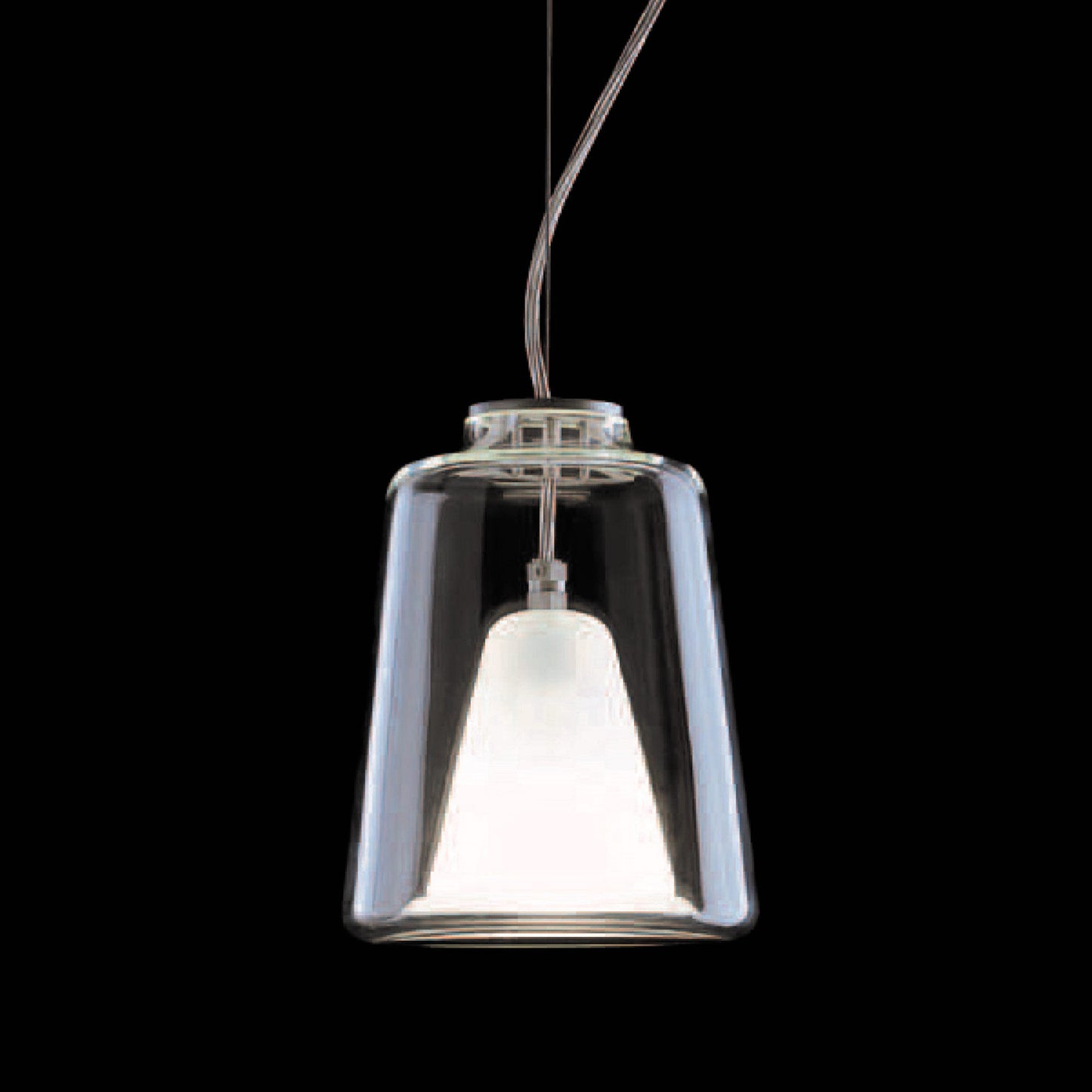 Lanterna Pendant Light in Transparent/Sand-blasted.