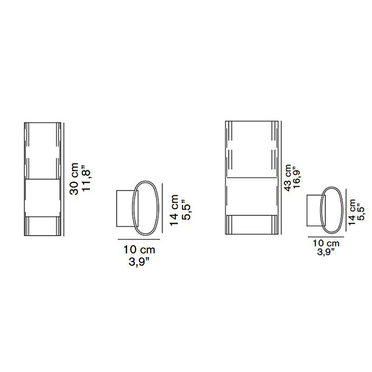 Line LED Wall Light - line drawing.