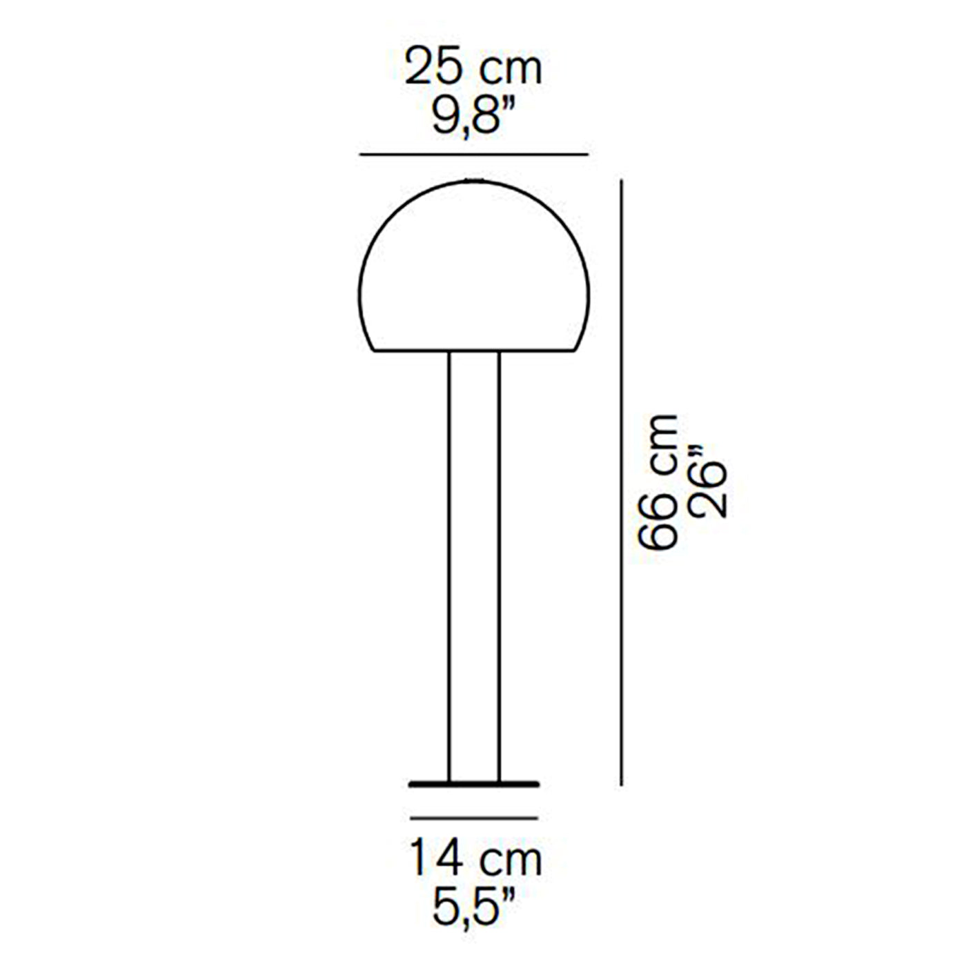 Otto 329 LED Path Light - line drawing.