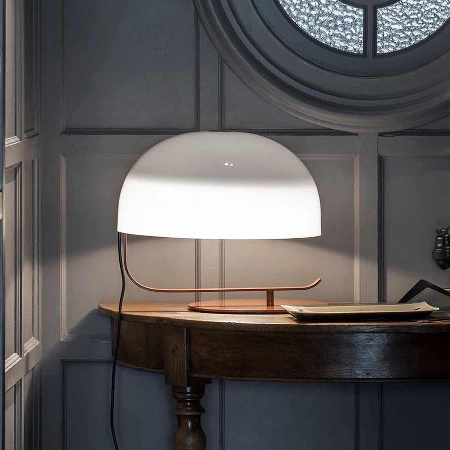 Zanuso Table Lamp in Nut Brown.