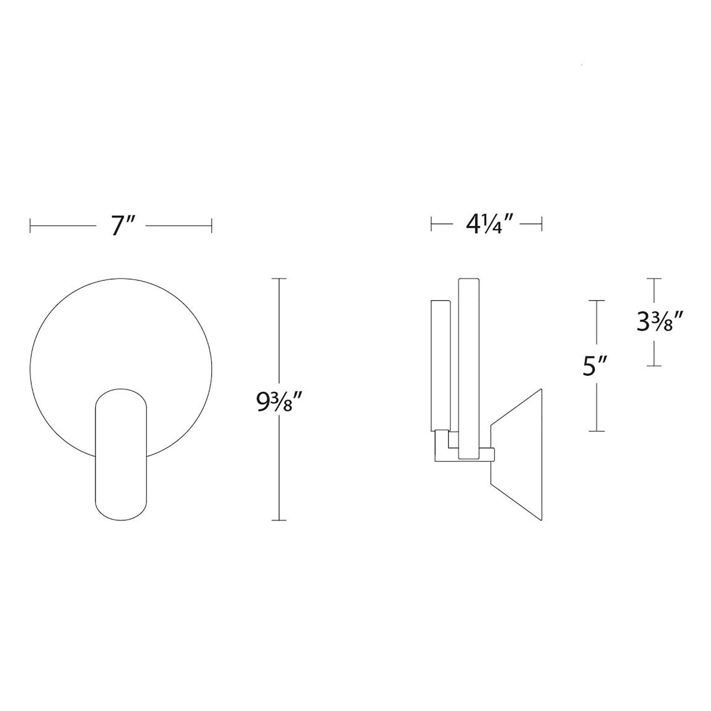Oracle LED Wall Light- line drawing.