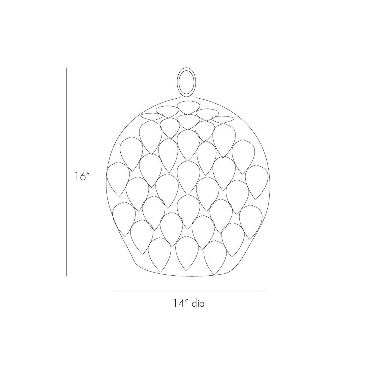 Osgood Pendant Light - line drawing.