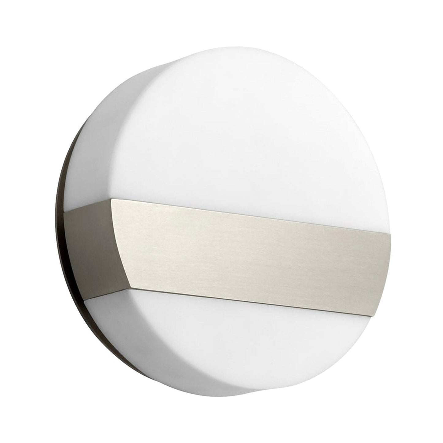 Aurora LED Wall Light in Satin Nickel.