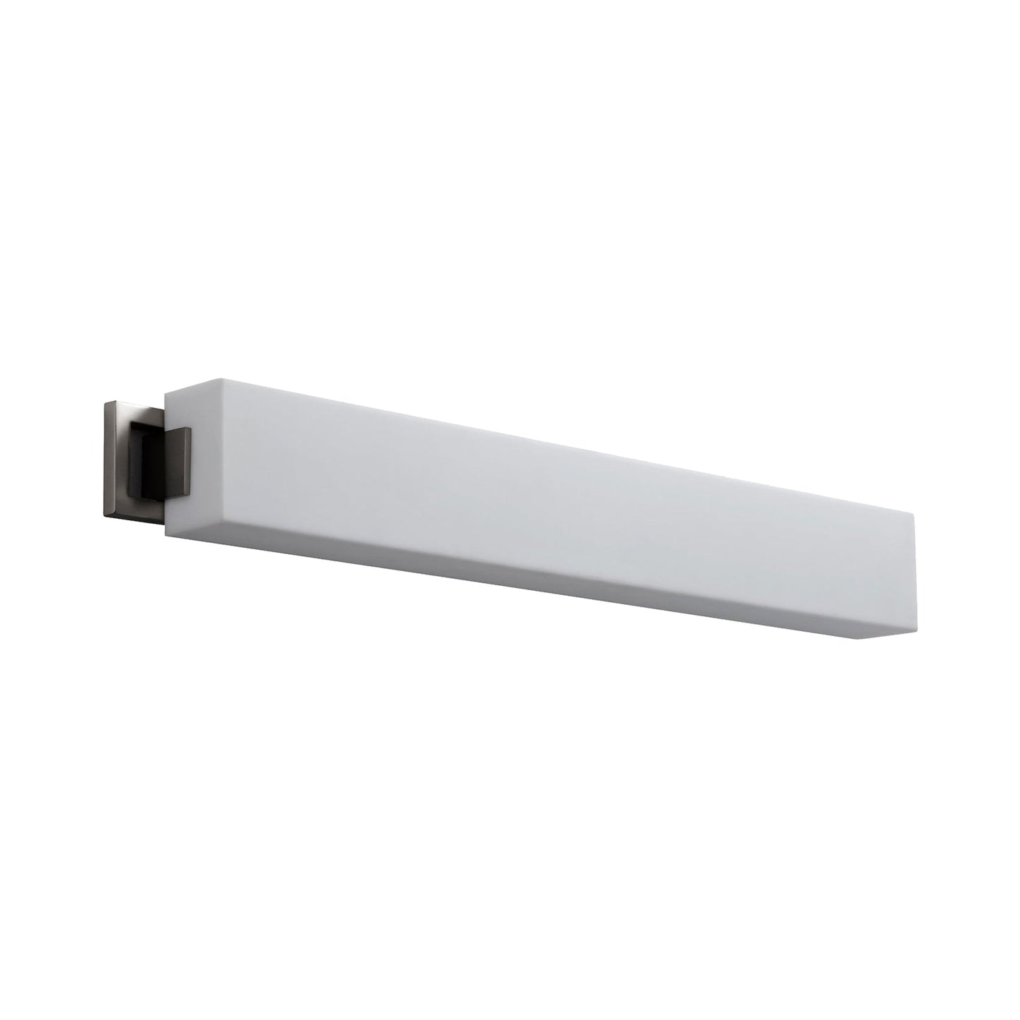 Axel LED Vanity Wall Light in Satin Nickel.