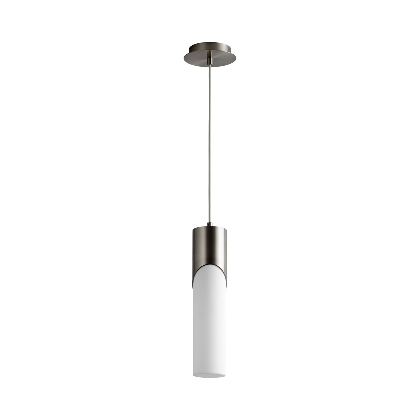 Ellipse LED Pendant Light in Acrylic/Satin Nickel (17-Inch).
