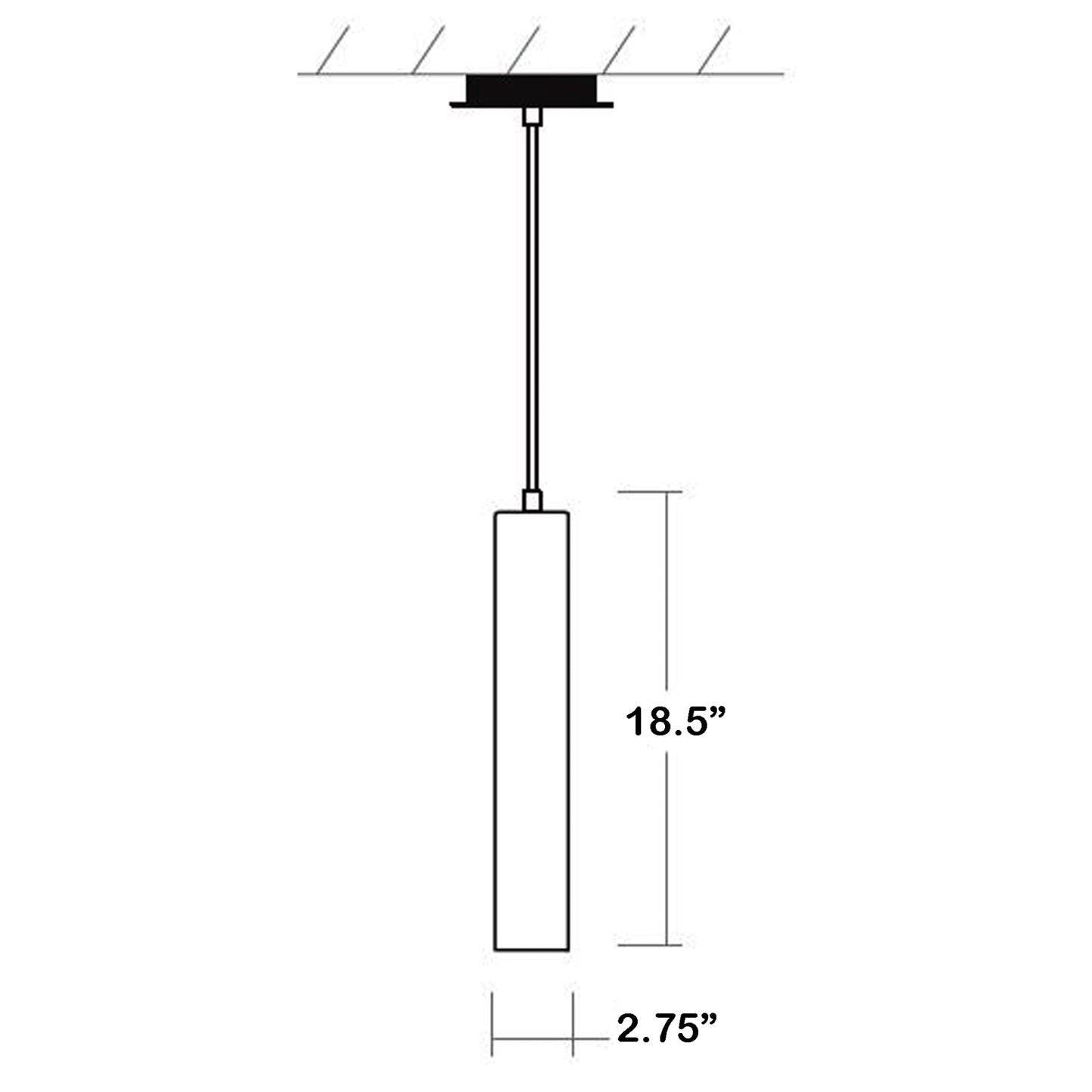Idol LED Pendant Light - line drawing.
