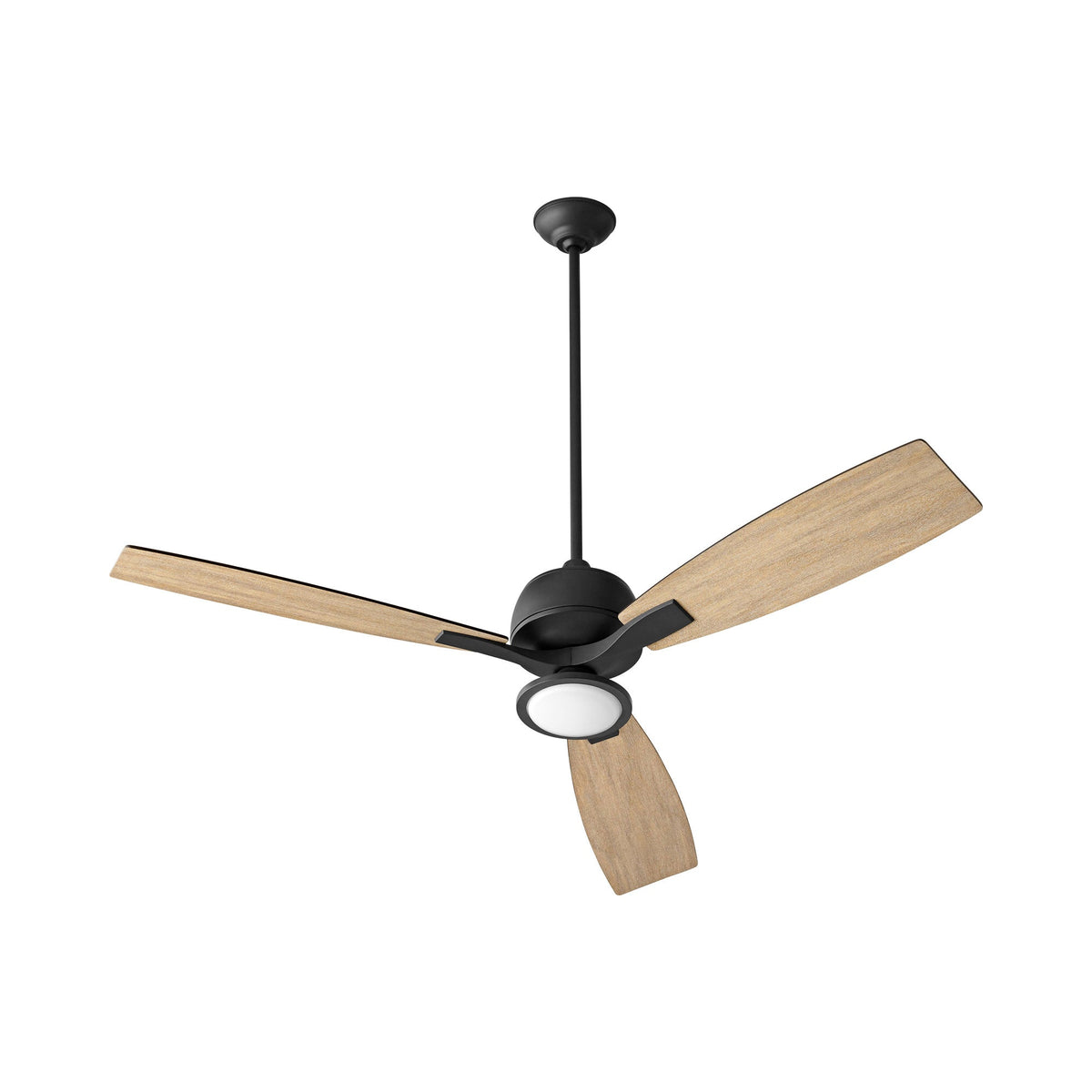 Juno Ceiling Fan in Black with Light Kit.