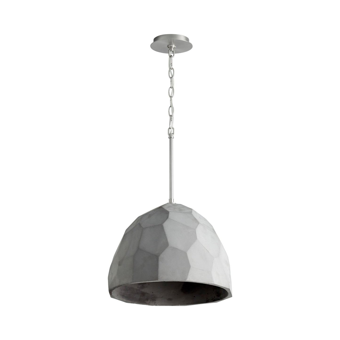 Maria LED Pendant Light in Grey/Satin Nickel.
