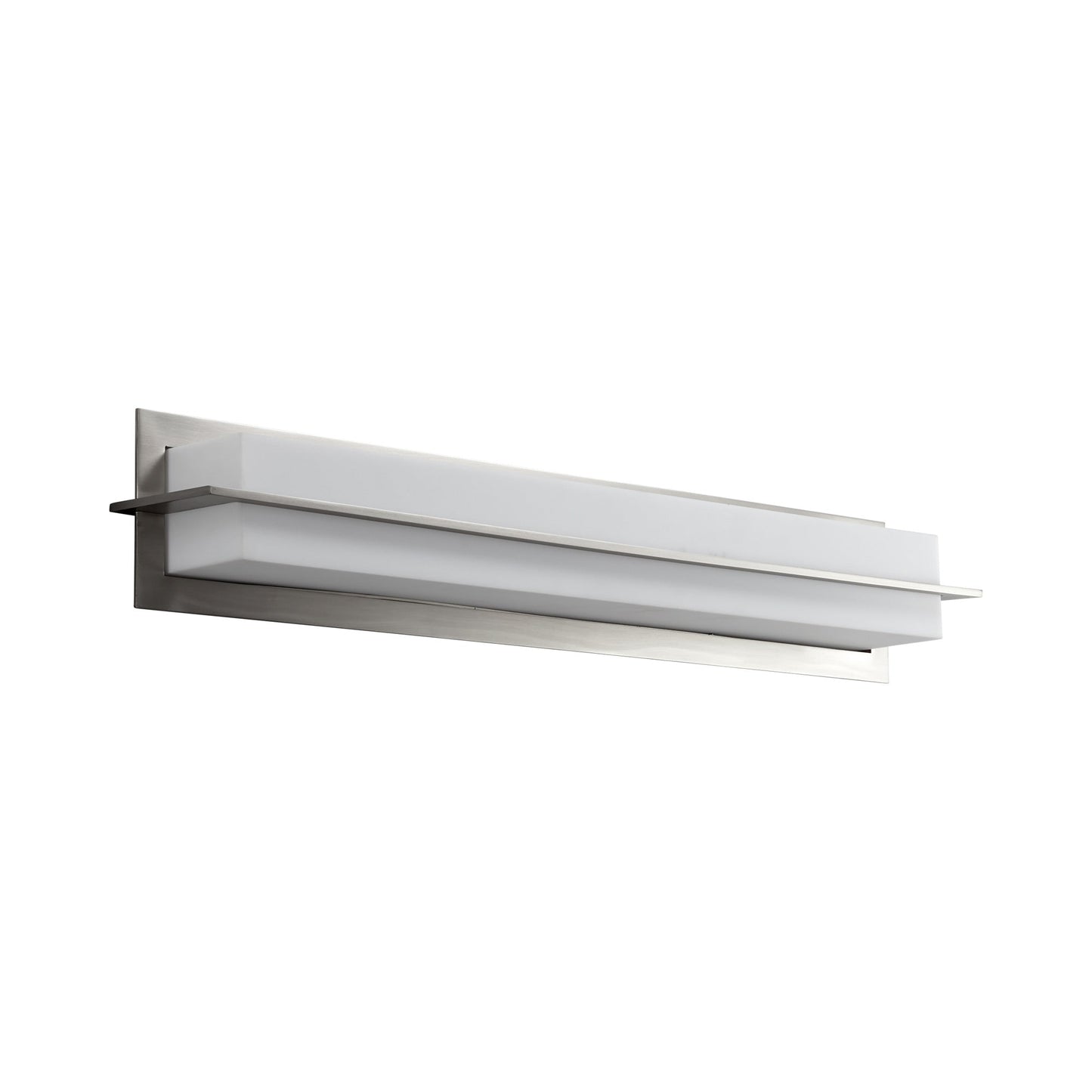 Metrix LED Vanity Wall Light in Satin Nickel.